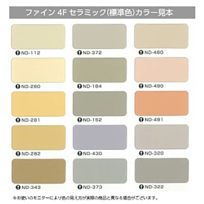 日本ペイント ファイン4Fセラミック 塗料液・硬化剤セット標準色43色 