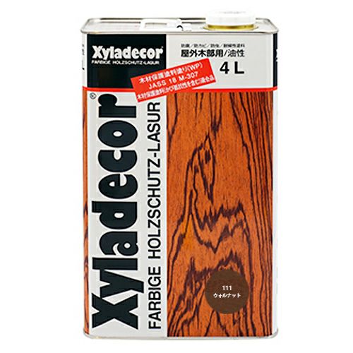 キシラデコール 4l ウォルナット 111 注ぎ口 ベロ付き 木材保護塗料 油性 浸透 屋外 木部 防腐 防カビ 防虫 耐候性 大阪ガスケミカル